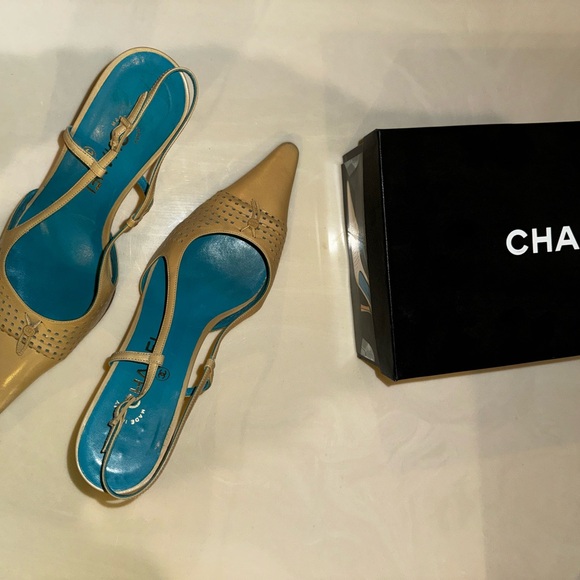 Chanel Beige Women's Slingback Heels - Picture 5 of 5